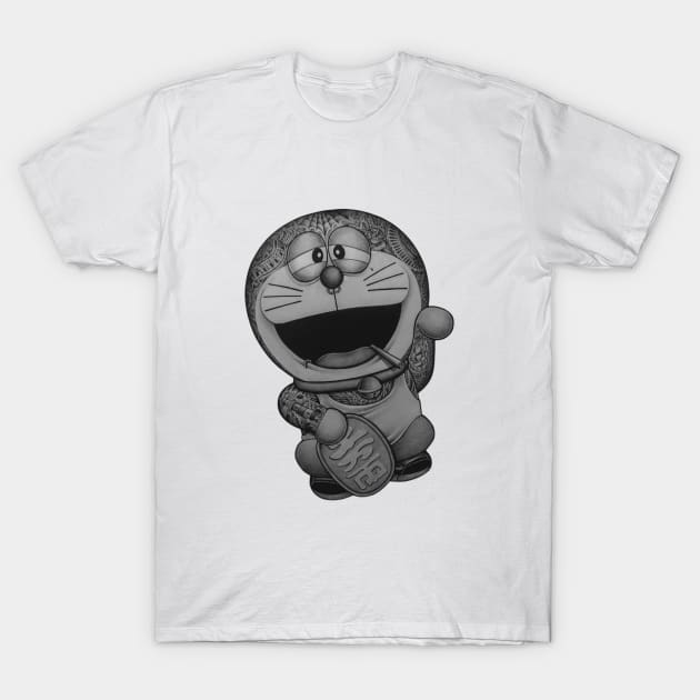 Gangsta Doraemon T-Shirt by Kewettos